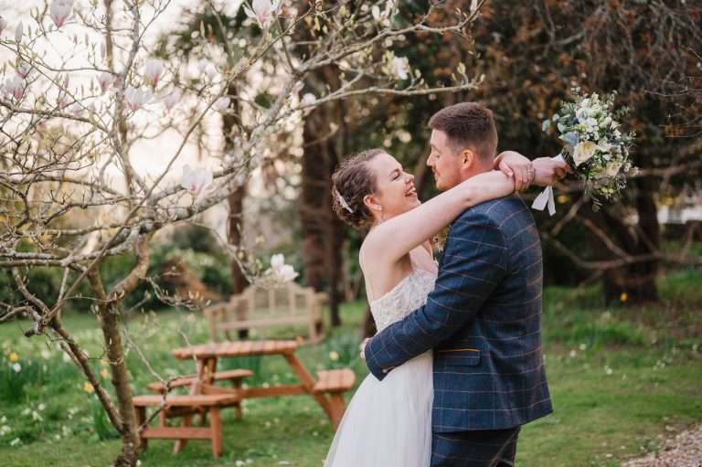 Enjoying a moment together as the happy couple celebrate being husband and wife at The Alverton