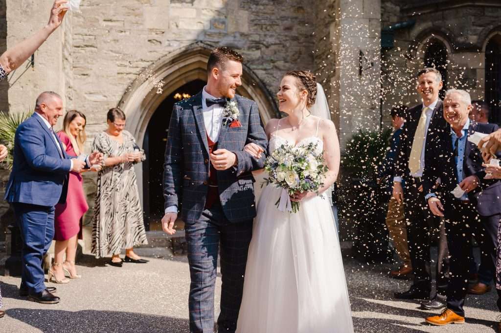 Wedding Confetti exit at The Alverton