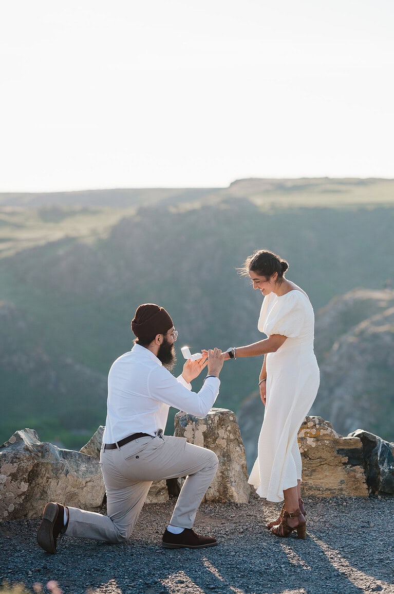 wedding proposal at Kynance Cove