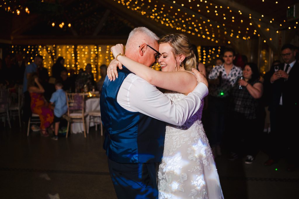 Father daughter dance at Chycara, Cornwall