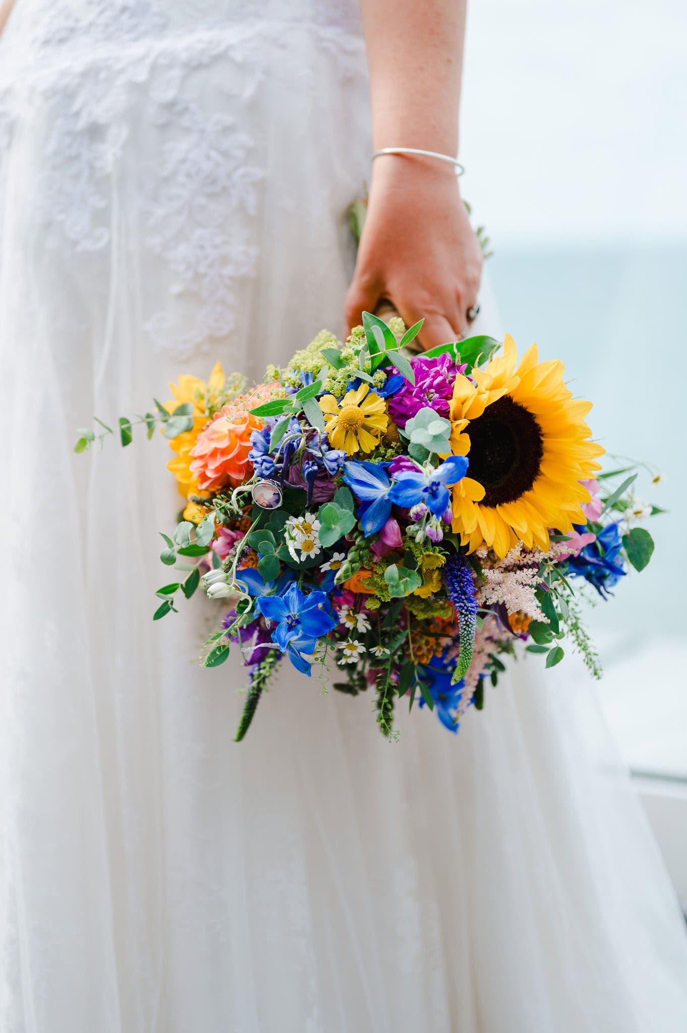 Bright summery wedding flowers
