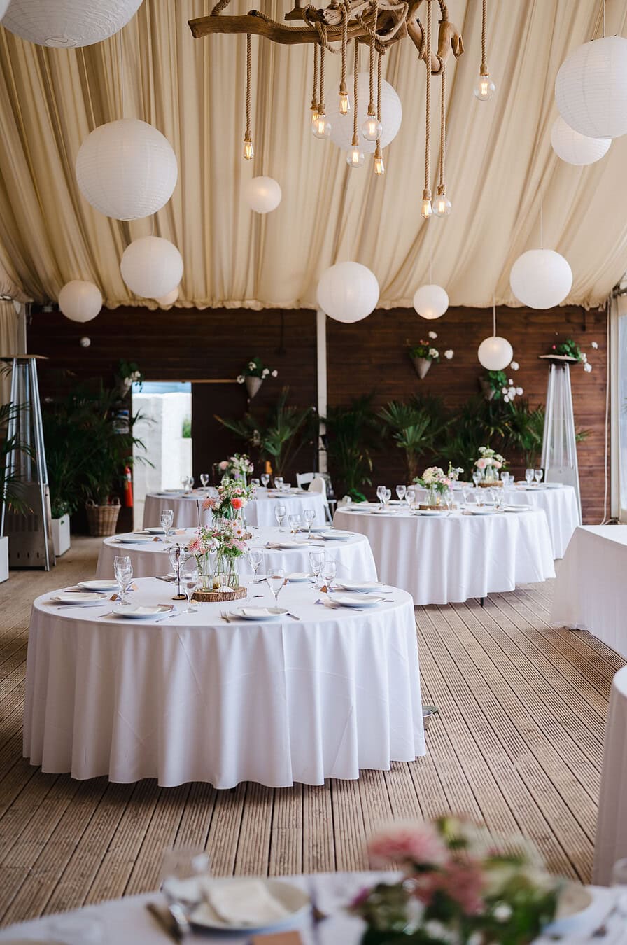 Wedding Venue reception room at Lusty Glaze