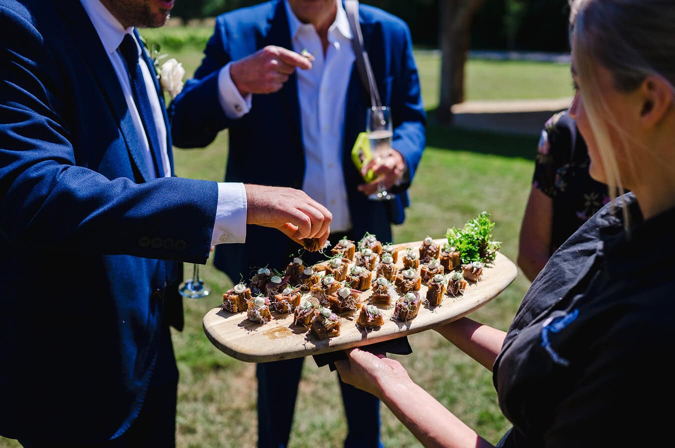 Wedding food from catering at Froginwell