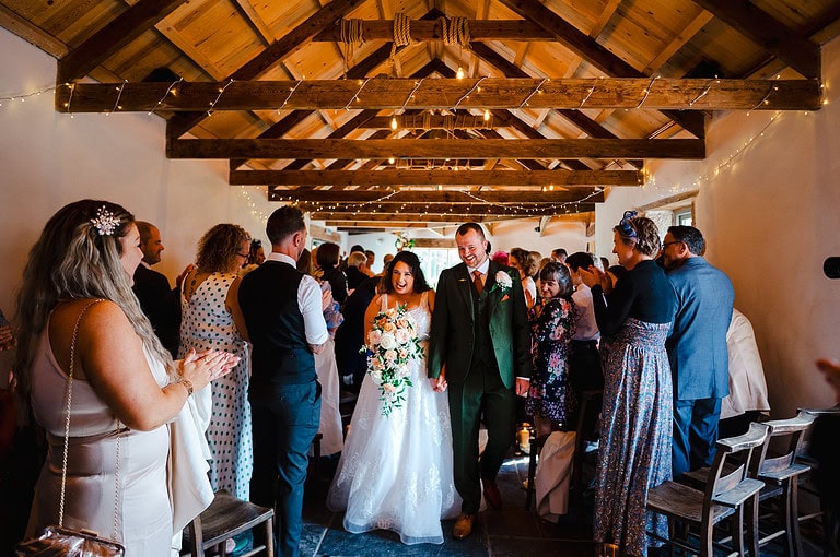 Walking back down the aisle at Avalen