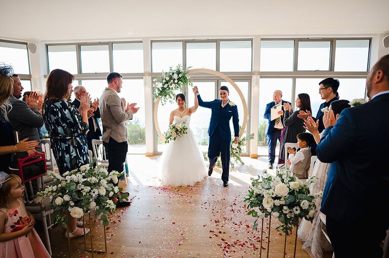 The happy moment after saying I do