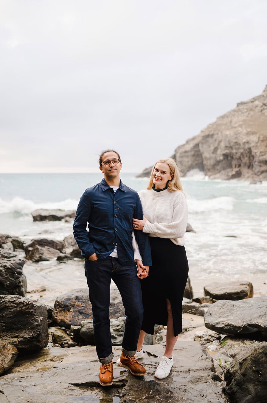 The one pose you need to have on your engagement photo list. The mantle piece photo. By Cornwall Engagement Photographer, Jake Timms Photography