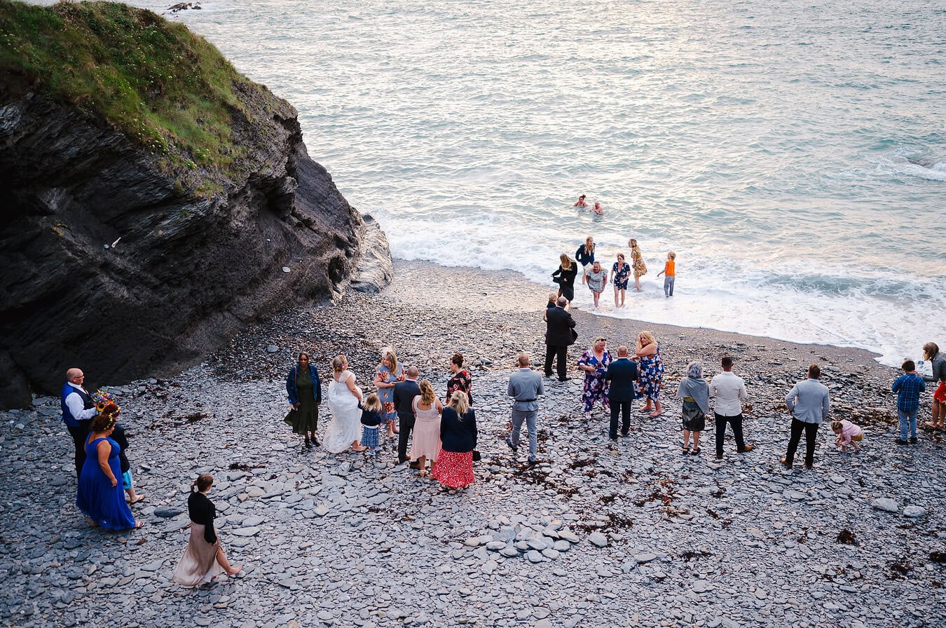Wedding day swim on the beautiful Devon Coast by Exeter Wedding Photographer, Jake Timms Photography