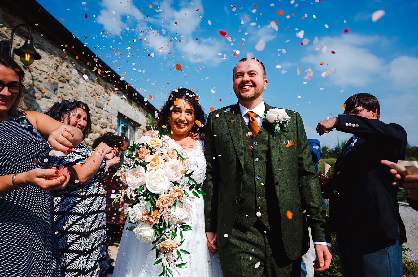 Wedding confetti at The Avalen - Cornwall Wedding Photography Portfolio
