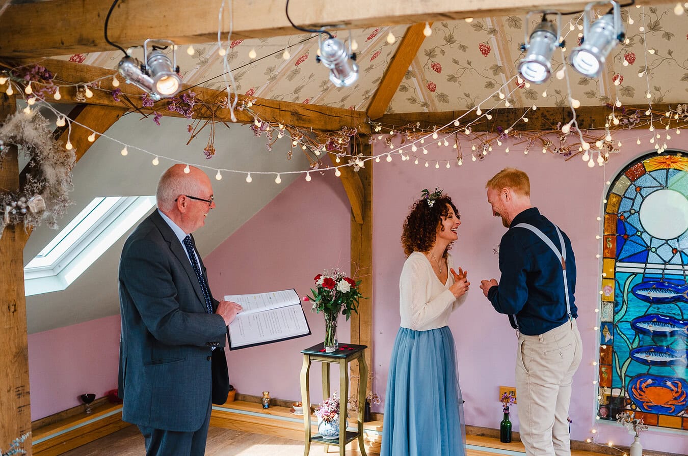 Elopement ceremony at Frieda and The Moon, Cornwall