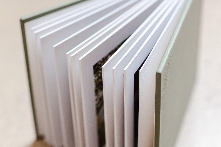 Looking into the pages of a Matted Wedding Album