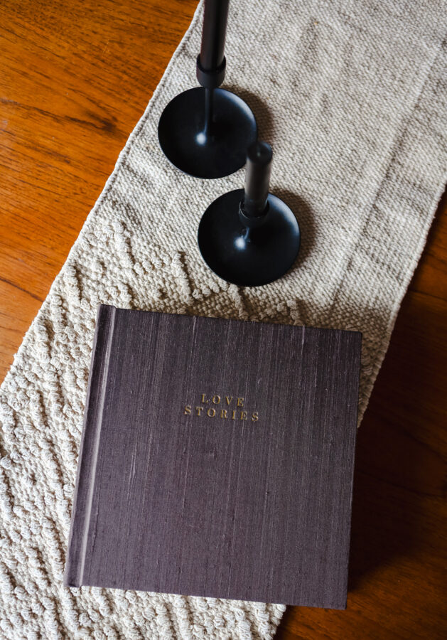 A beautiful Wedding album placed on a table