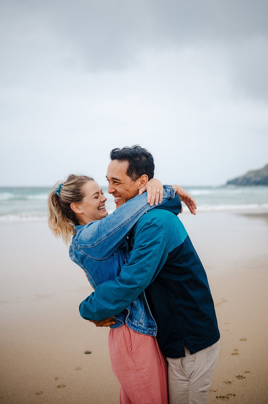 Happy couple engagement potraits