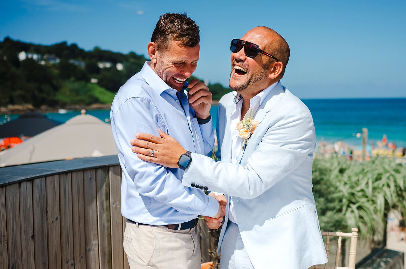 Wedding day laughter