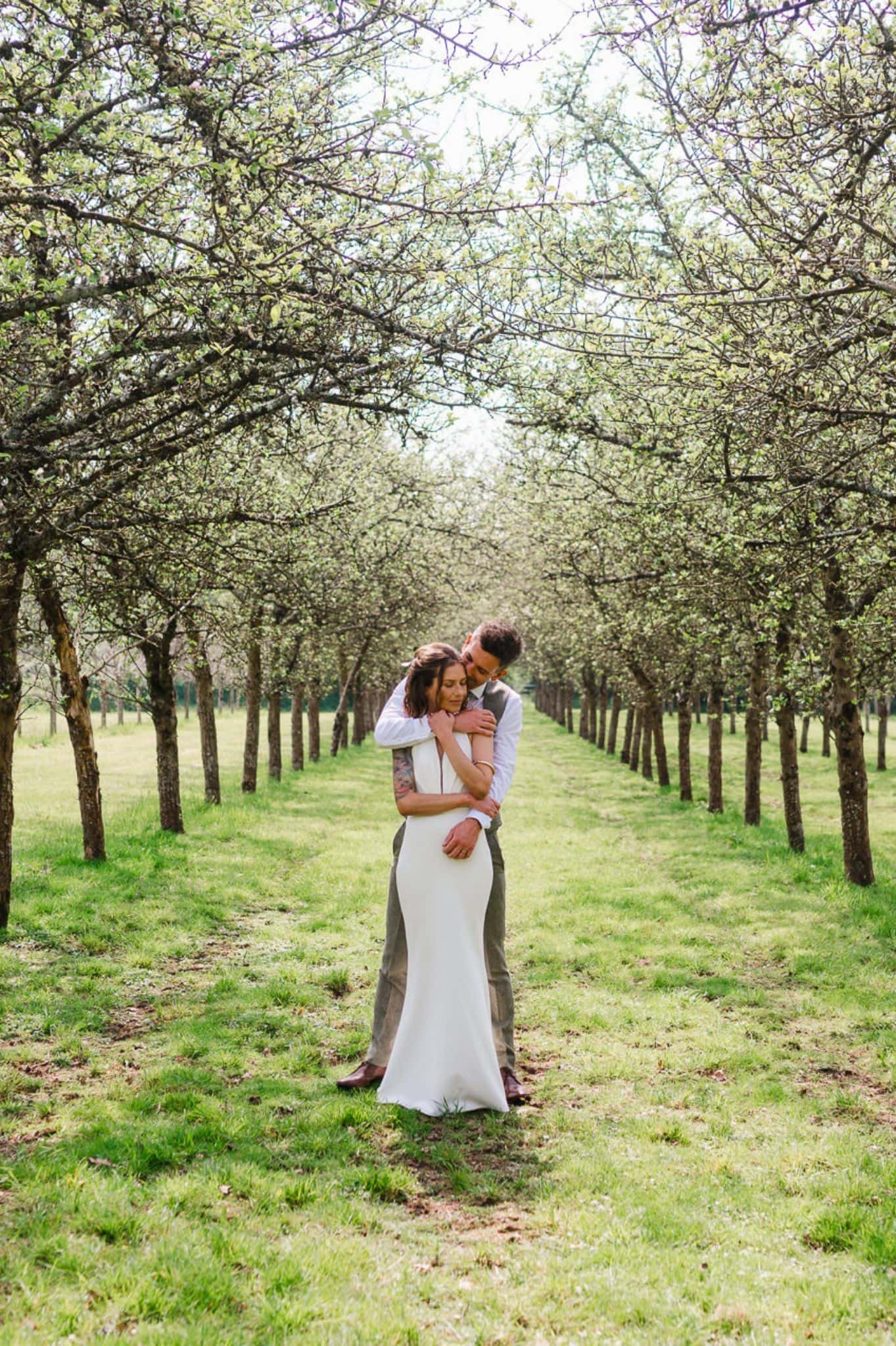Beautiful, Heartfelt Couple photos in the apple orchard by