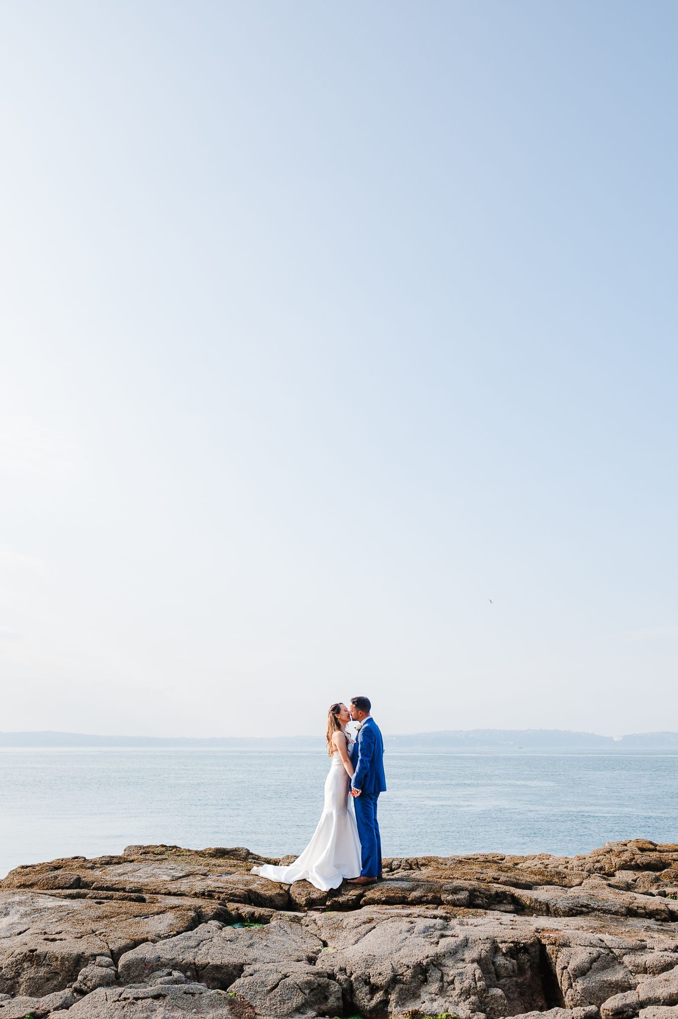 Blue sky all around, what a day to get married by the sea by Cheshire Wedding Photographer, Jake Timms Photography