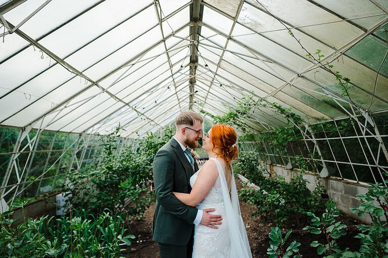 Standing in the middle of the greenhouse at nancarrow farm