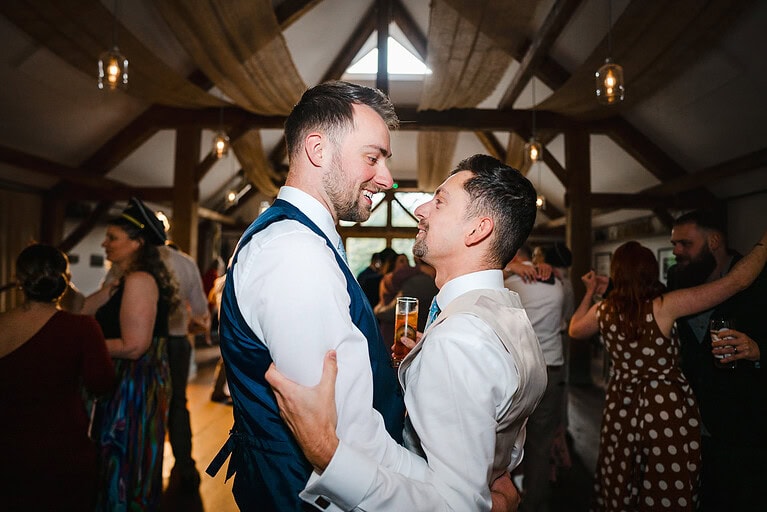 Wedding guests take to the dance floor