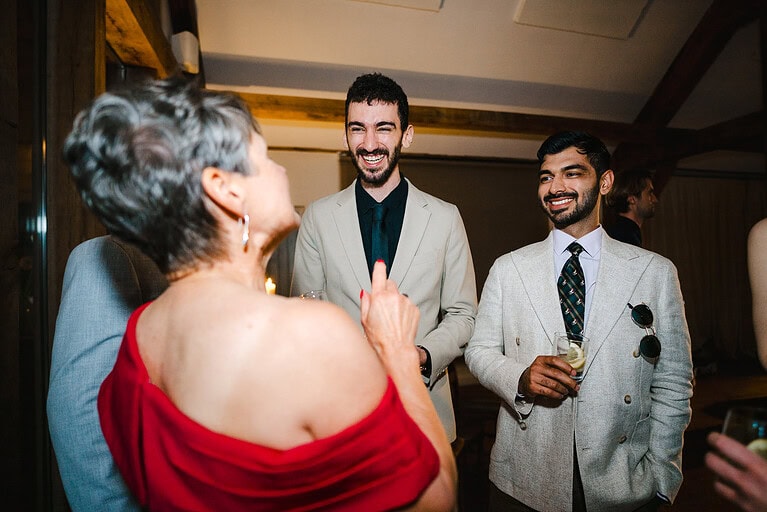 Celebrating their friends getting married at Nancarrow Farm