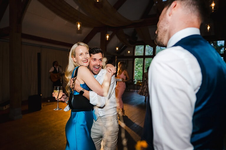 The guests fill the dance floor at nancarrow farm