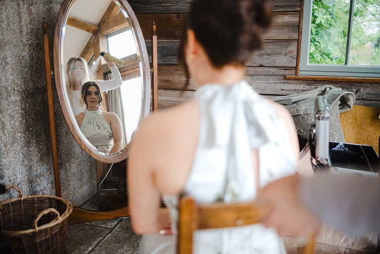 Bridal preparations at Nancarrow Farm