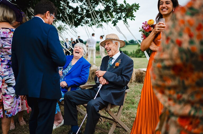 Wedding party is full of laughter and happiness